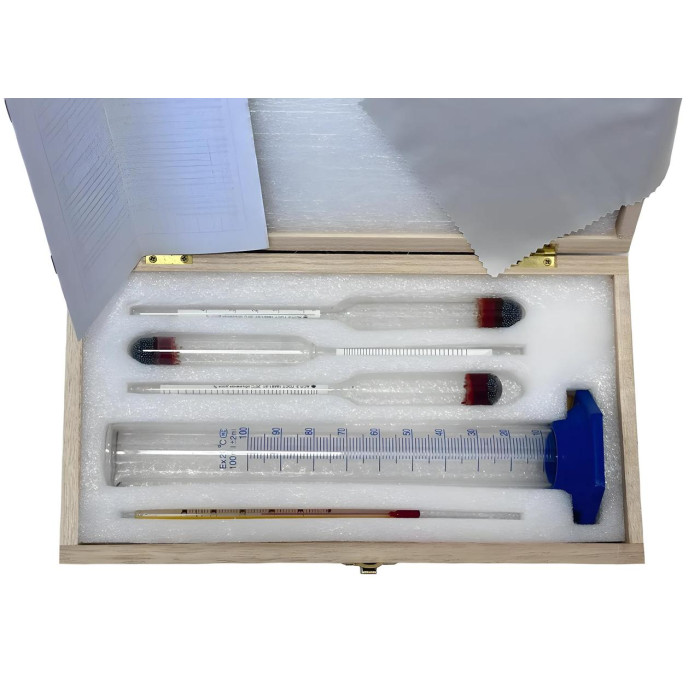 Набір ареометрів АСП-3 у дерев'яному футлярі з мірним циліндром 100мл