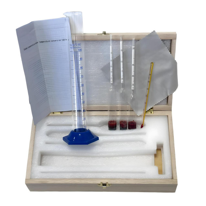 Набір ареометрів АСП-3 у дерев'яному футлярі з мірним циліндром 100мл