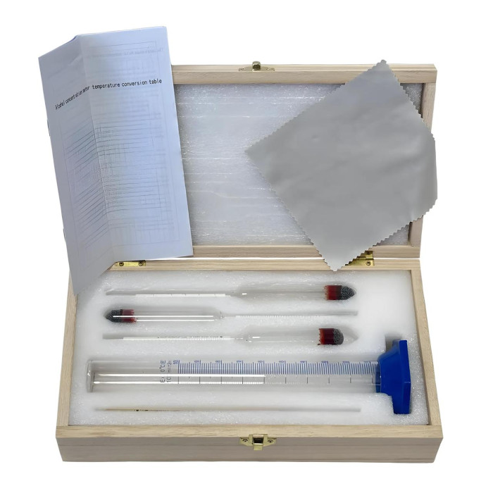 Набір ареометрів АСП-3 у дерев'яному футлярі з мірним циліндром 100мл