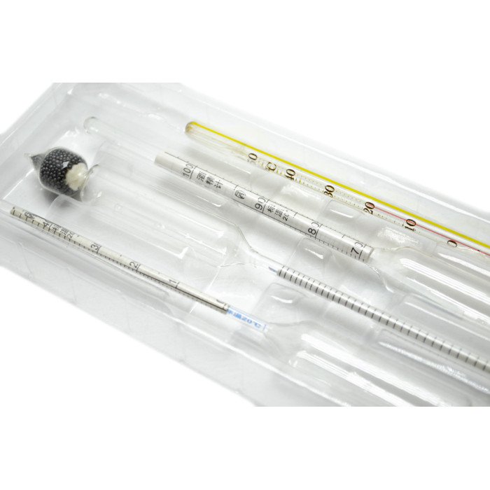 Комплект професійних ареометрів. Набір ареометрів у пластмасовому футлярі АСП-3